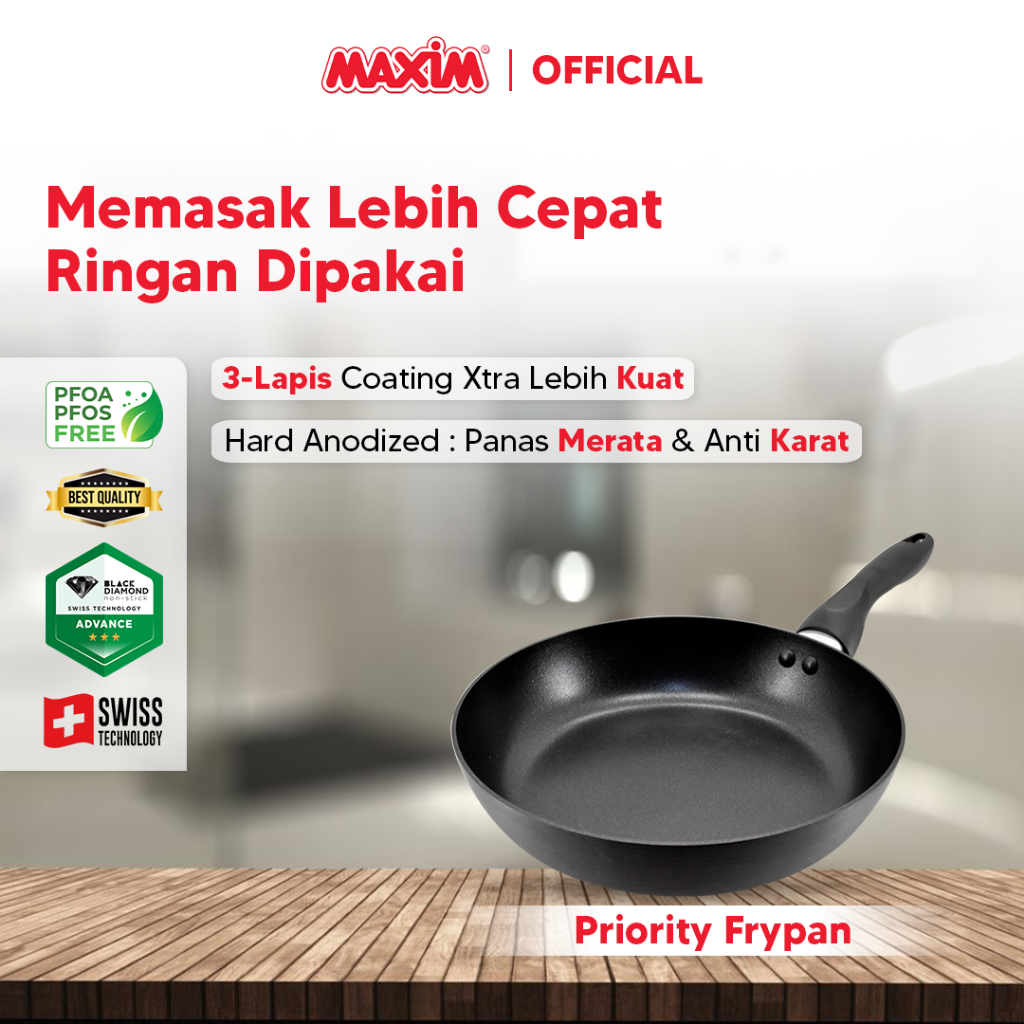Maxim Priority Wajan Teflon Anti Lengket 20cm Frypan