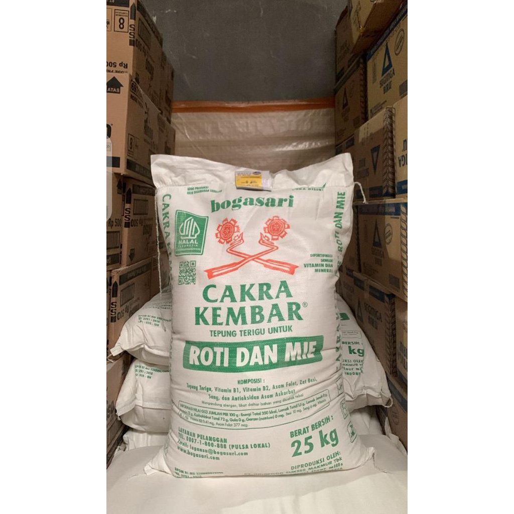 1 karung berat 25 kg terigu Cakra kembar harga murah pusat grosir sembako murah bandung bisa kirim i