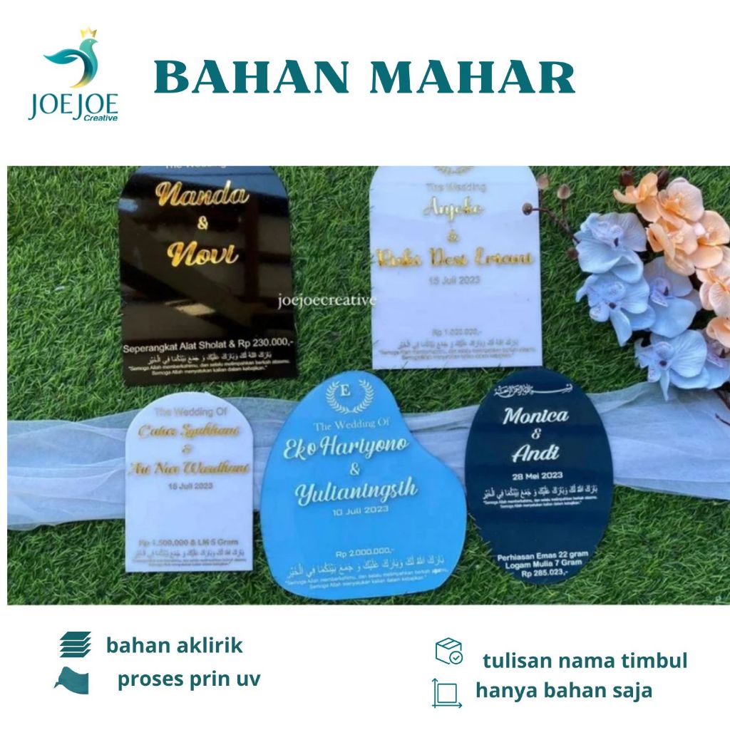 BAHAN MAHAR REQUEST | bahan mahar akrilik | hiasan mahar | Bahan mahar pernikahan lengkap  Akrilik |