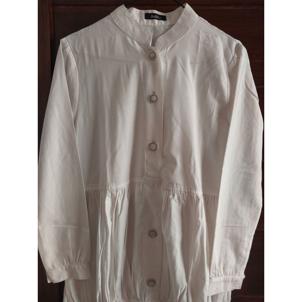 Gamis anak tanggung remaja pl preloved putih abu