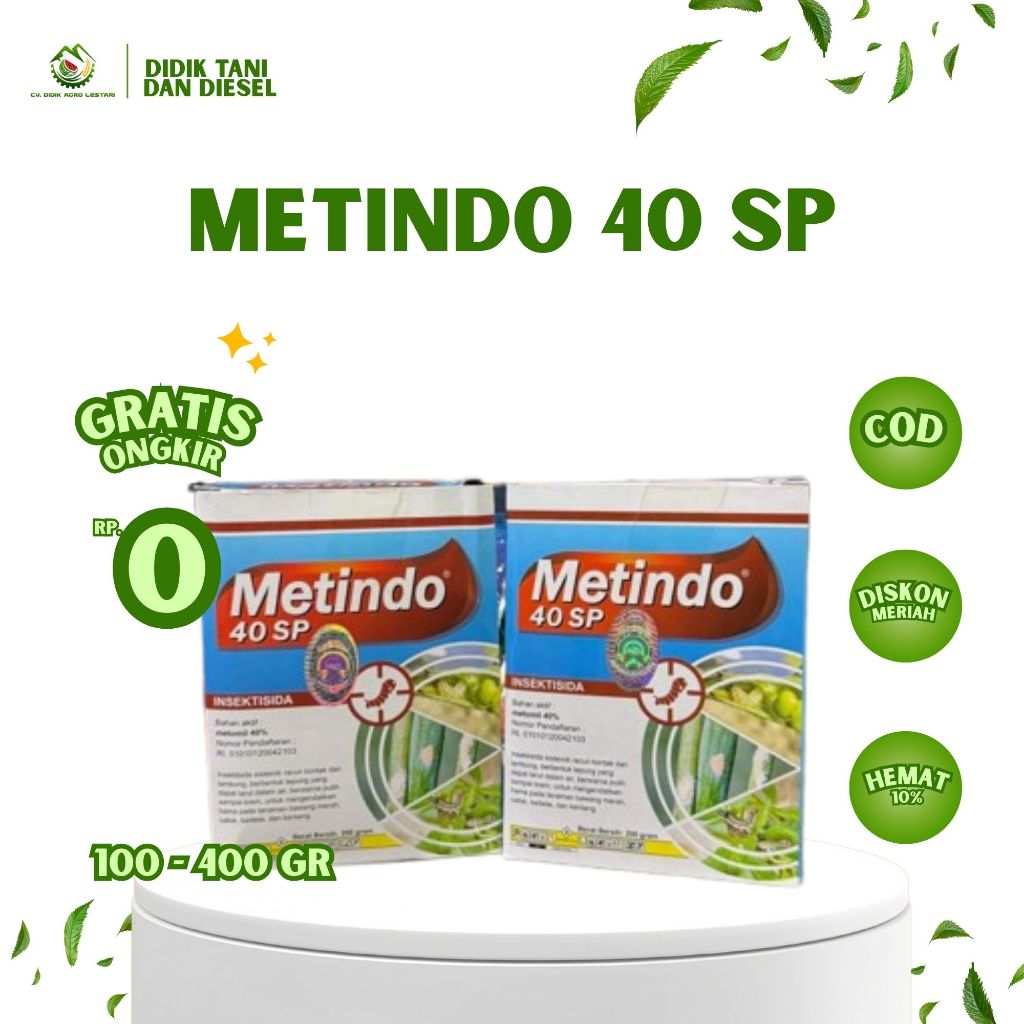 Metindo 40 SP Obat Ulat Cabai Bawang Padi - Insektisida Sistemik Kontak Cepat Tuntas - Efek Knockdow