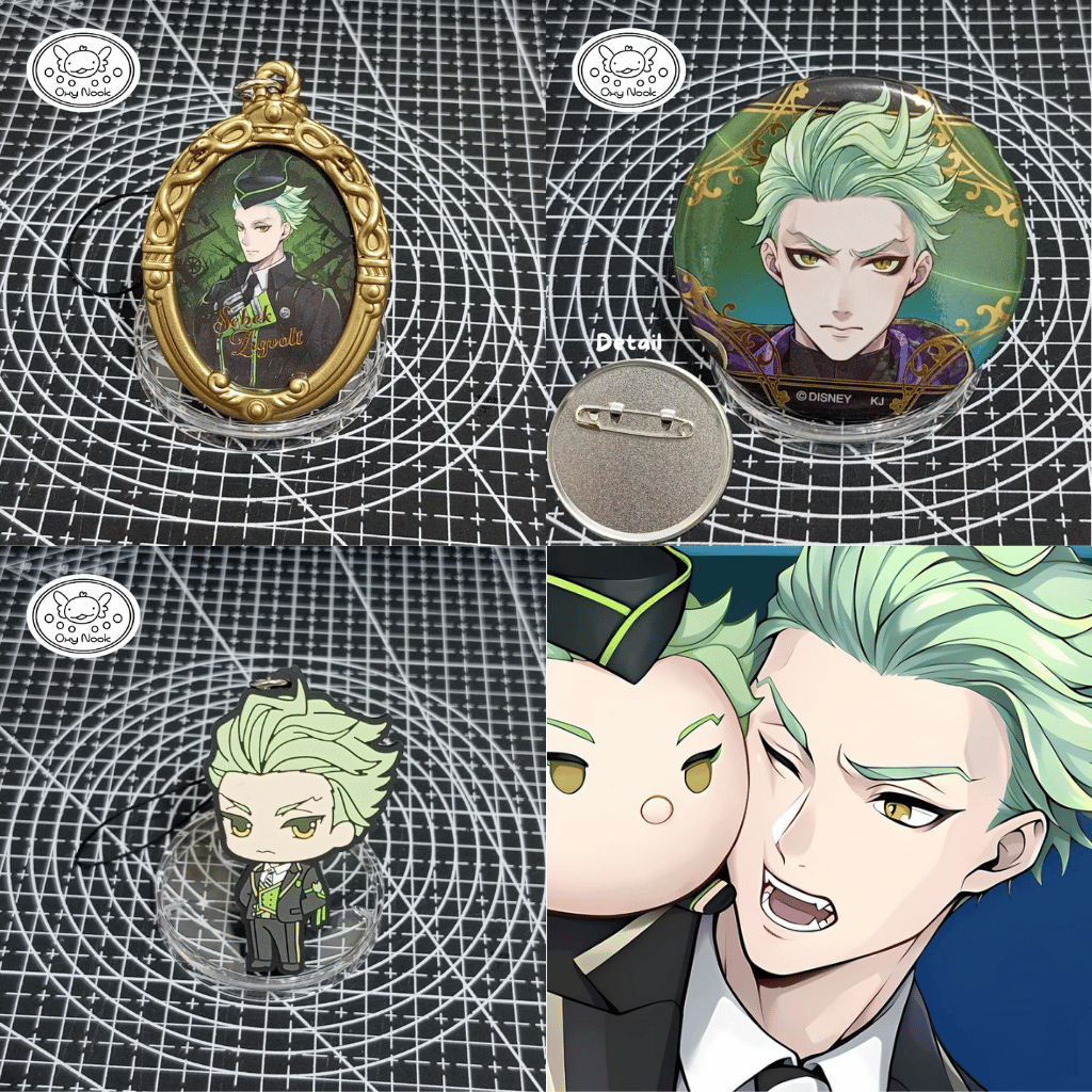 Twisted Wonderland Official Merch Can Badge, Acrylic, Rubber & Frame Keychain Sebek Zigvolt