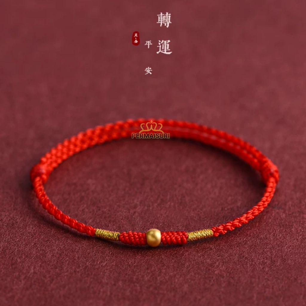 Gelang Tangan Mini Gold Balutan Benang Mas