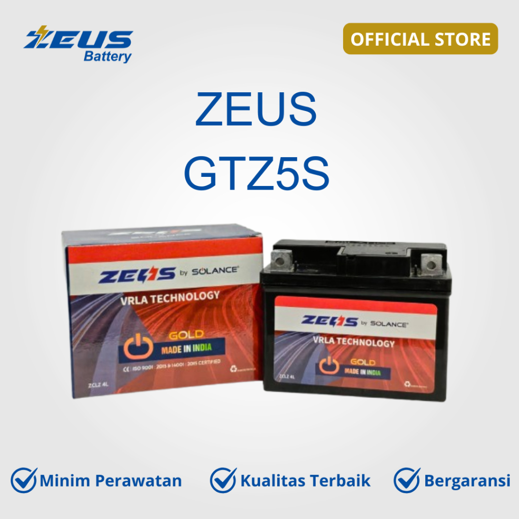 Aki motor Xeon, Xeon RC, X-Ride, Byson, Vixion (Old) Zeus Battery GTZ5S Aki Kering