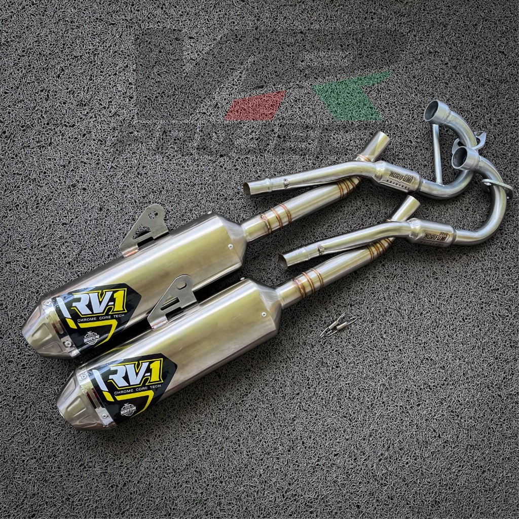 Knalpot Norifumi RV1 Kuning Suara Bass Stainless Steel KLX 150 DTRACKER CRF 150 L CRF 150L