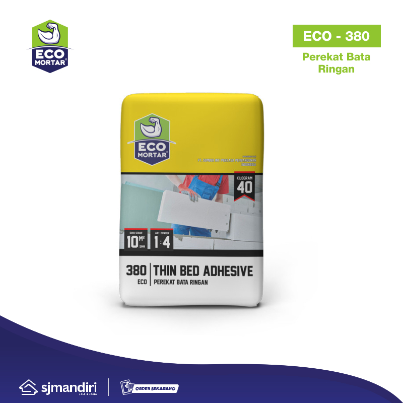 Eco Mortar Perekat Bata Ringan Eco 380 Eco Mortar SNI Adhesive Mortar Instan Semen Instan