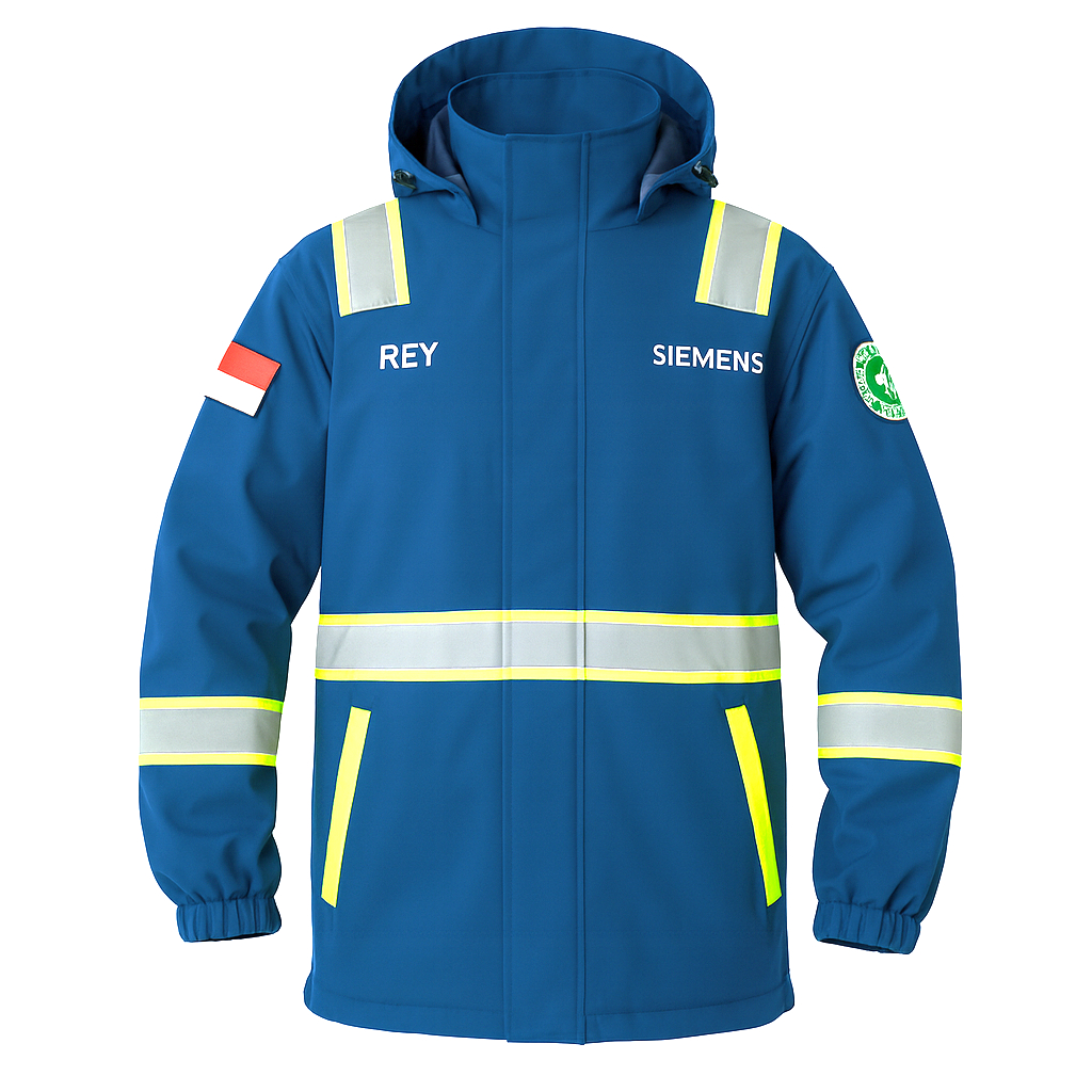 Jaket Tambang Pria/Wanita Taslan – Reflektif, Saku Resleting, Nyaman Outdoor