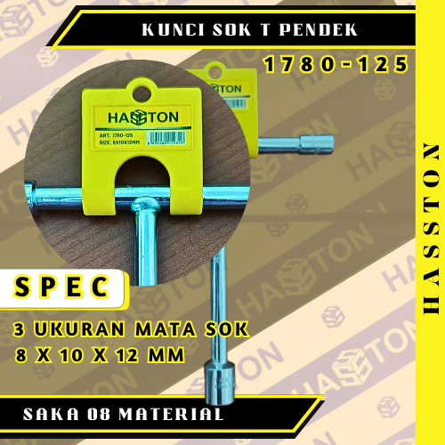 HASSTON KUNCI SOK T PENDEK 3 UKURAN 8 10 12 MM KUNCI SHOK 1780-125 ORIGINAL @SAKA08MATERIAL