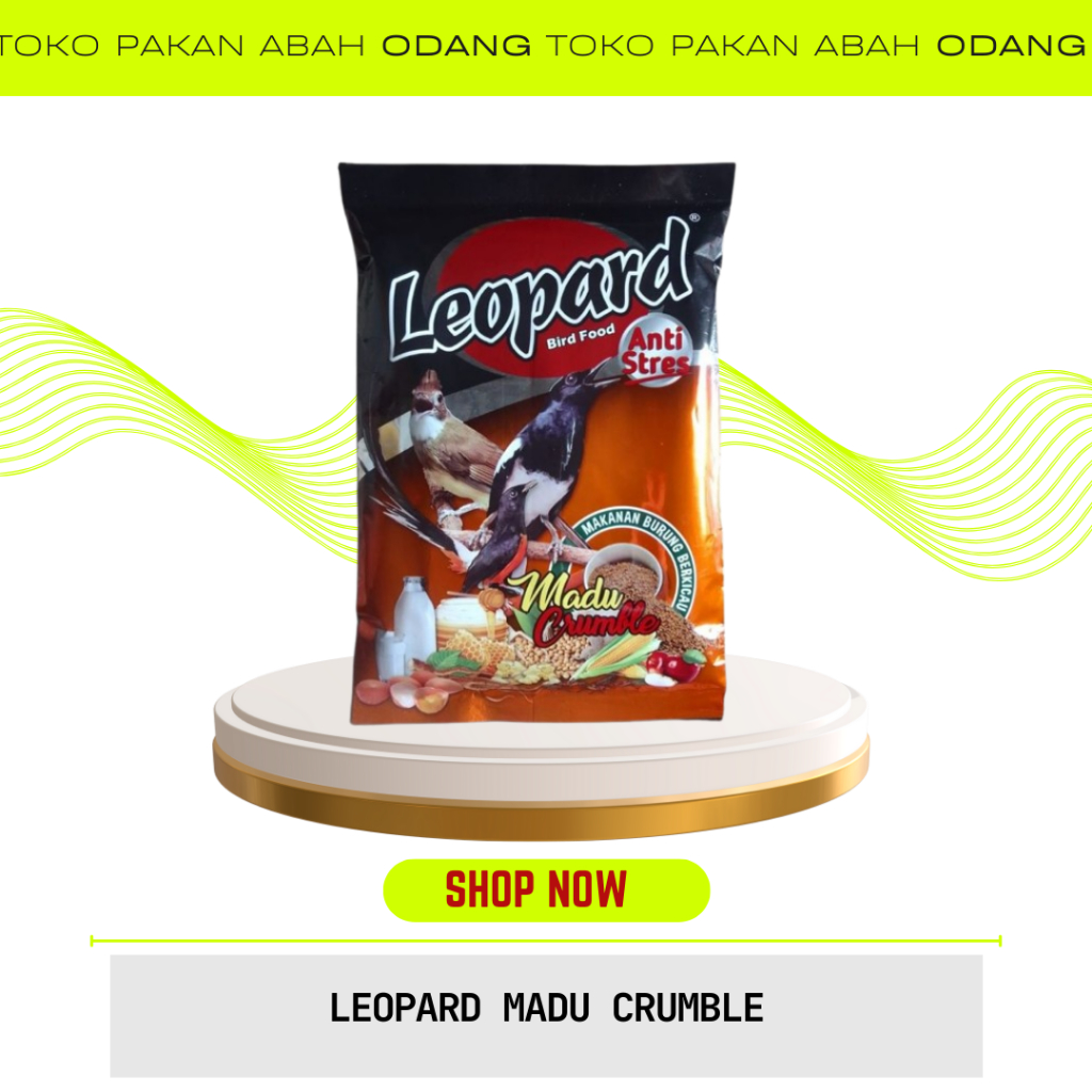 Leopard Madu Crumble Voer Anti Stres Pakan Burung Pentet Kapas Tembak Cucak Jenggot Kacer Murai Jala