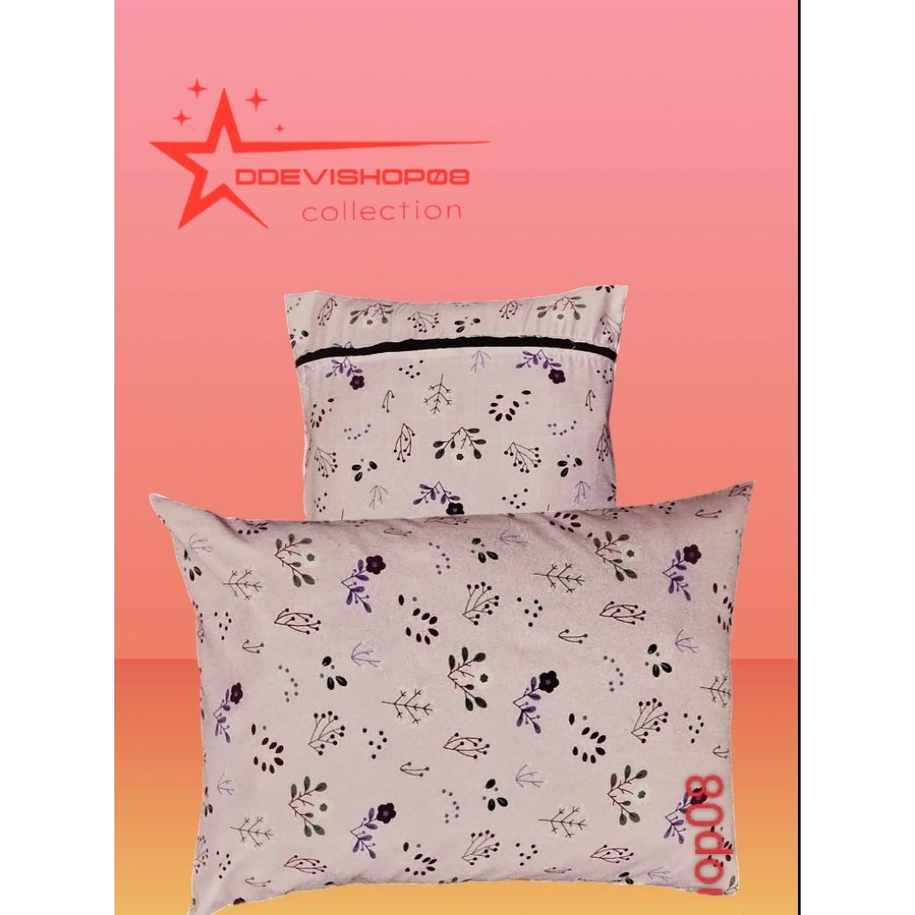 grosir isi 20pcs sarung bantal tidur resleting motif bunga jepang