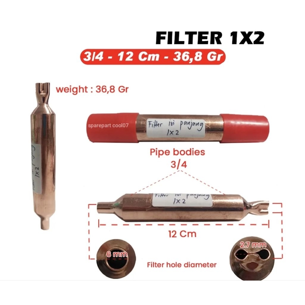 FILTER KULKAS ISI FILTER KULKAS ISI  FILTER 1 x 2 x 12cm x 3/4" PANJANG