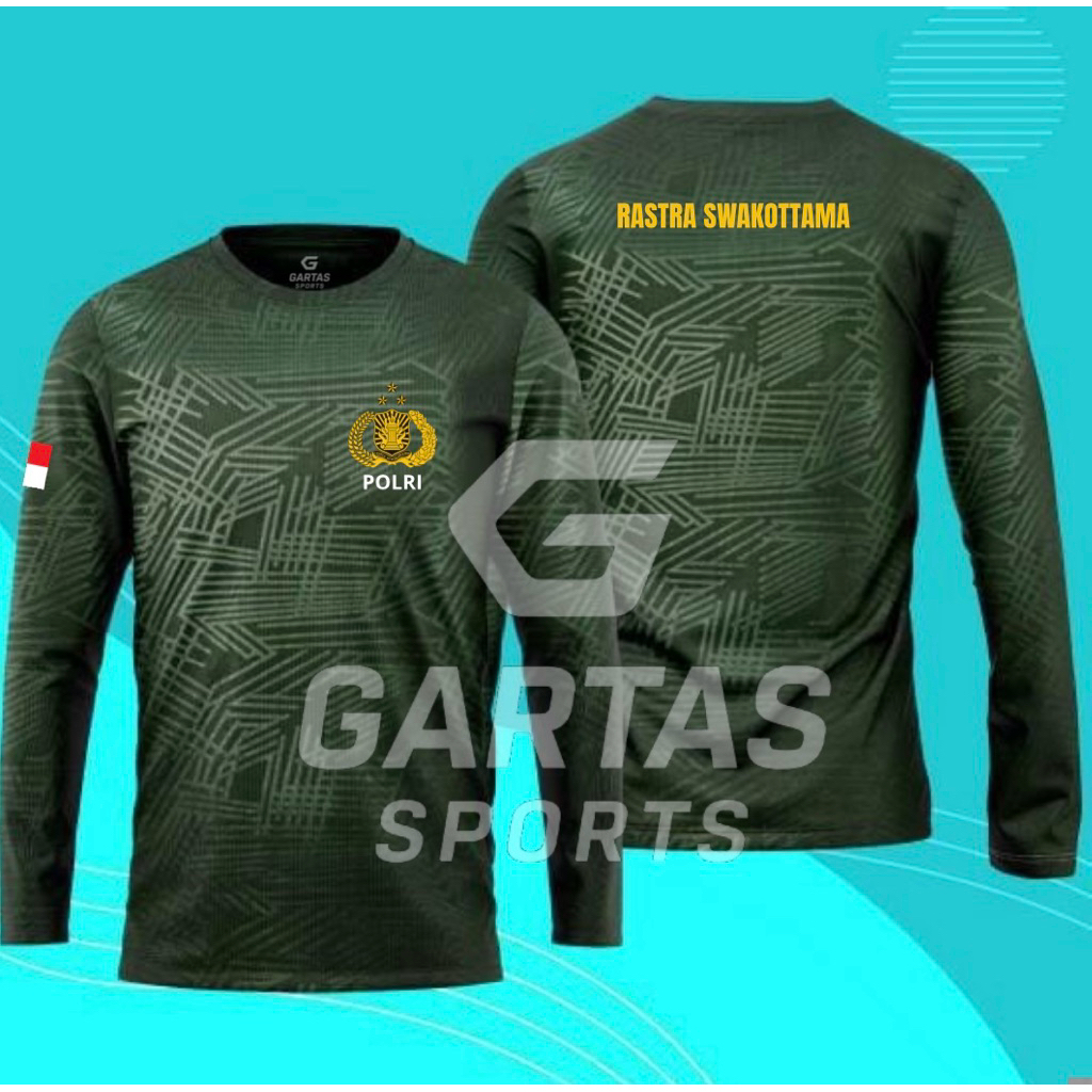 kaos olahraga/latihan pria wanita motif polri