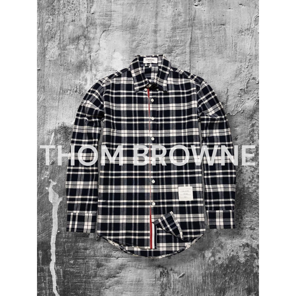 Shirt keren Thom Browne papan atas bahan katun adem warna fresh second preloved