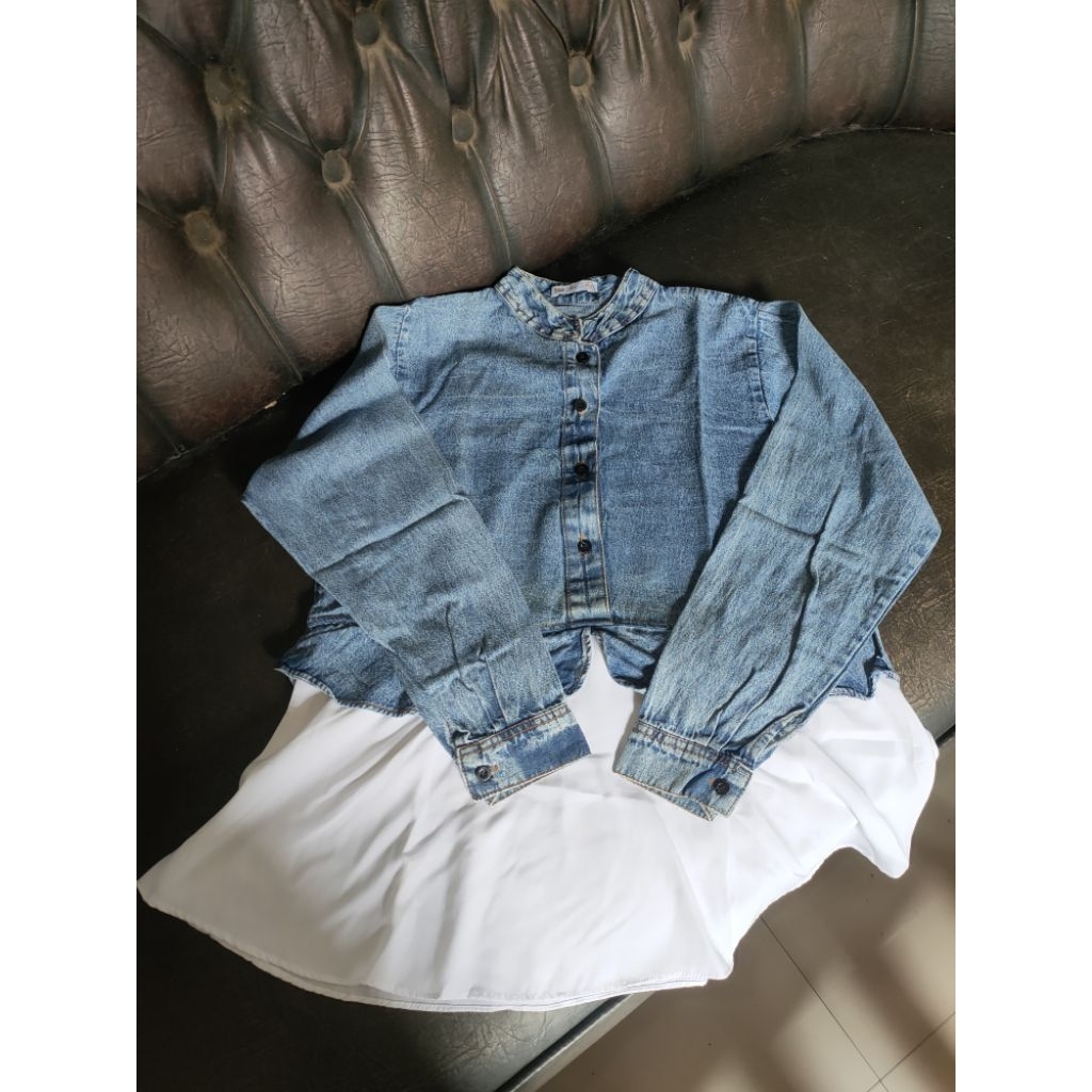 Baju Atasan Denim. Atasan Wanita. Blouse. Fashion Wanita