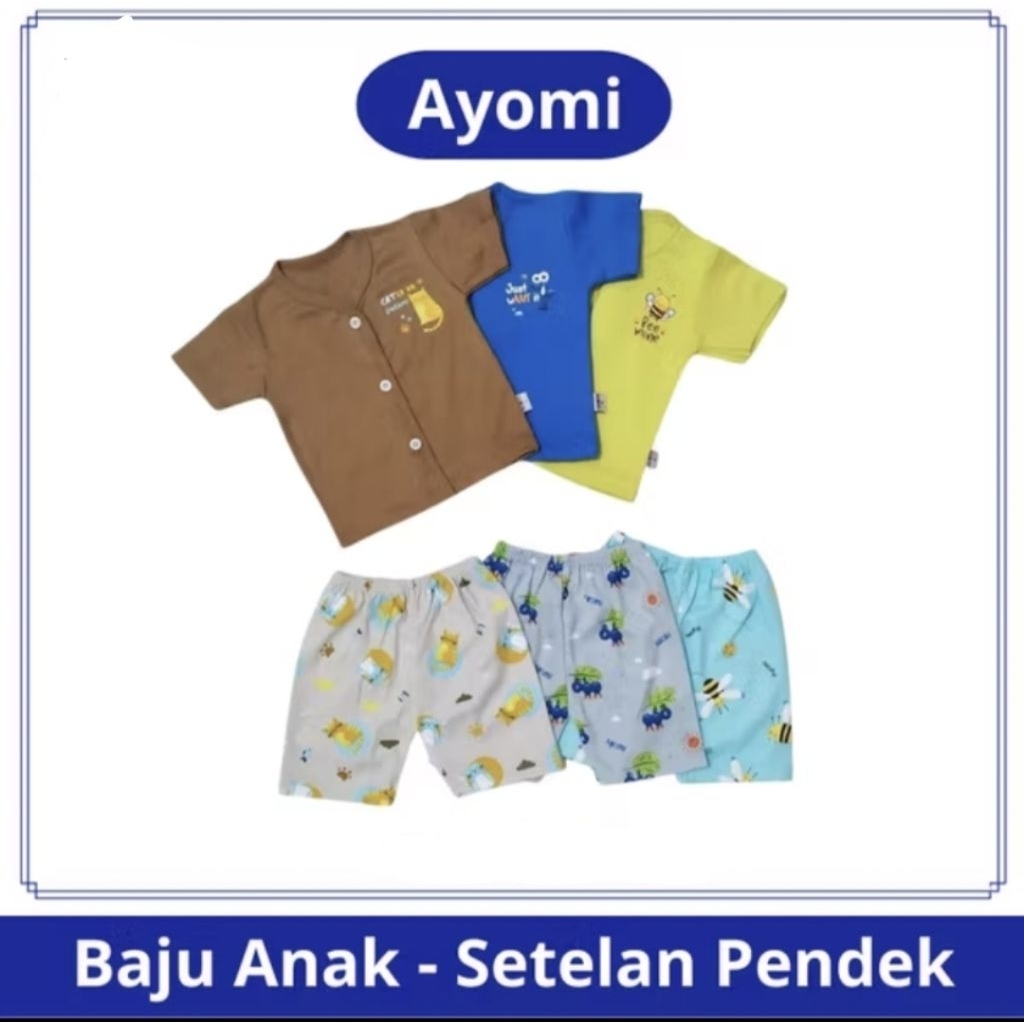 AYOMI | AYOMI SETELAN BAJU PENDEK /PANJANG ABC S-L | SETELAN BAJU | PIYAMA ANAK
