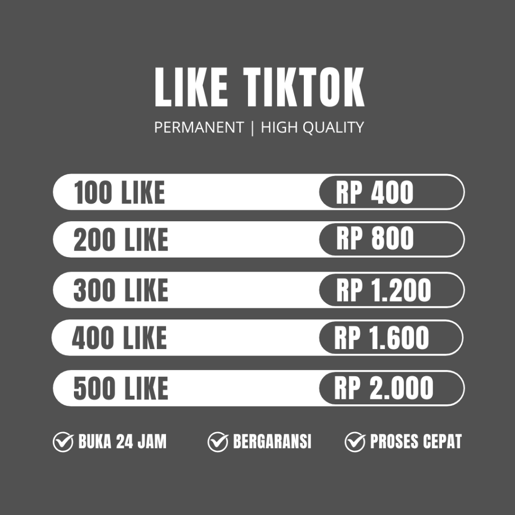 LIKE TIKTOK TERMURAH REAL CEPAT PERMANEN