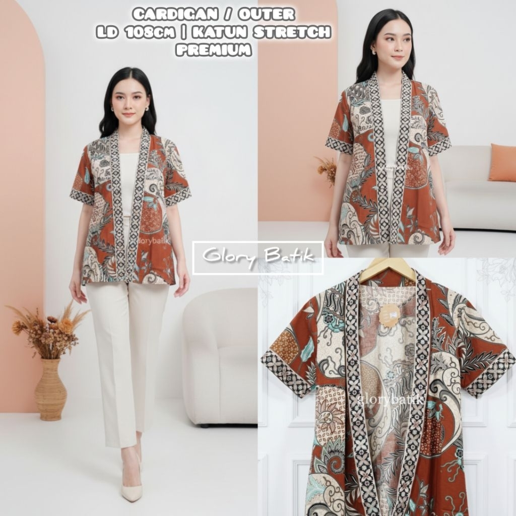 Kardigan Batik Wanita Premium | Outer Wanita Batik | Blus Batik Wanita | Blezer Wanita