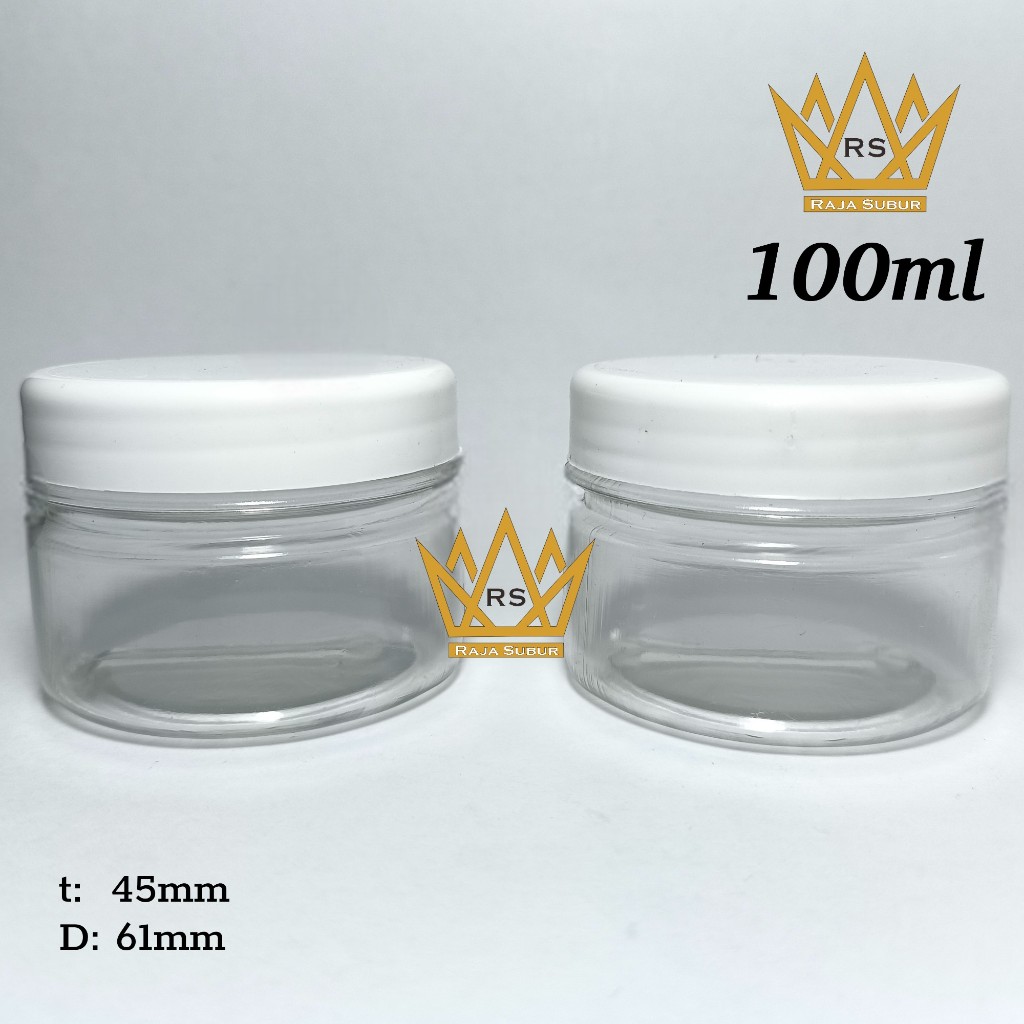 Pot Jelly 100gr PVC  Hitam Putih Bening Jar Wadah Gel Tempat Cream Saleb Salep krim lulur 100 ml