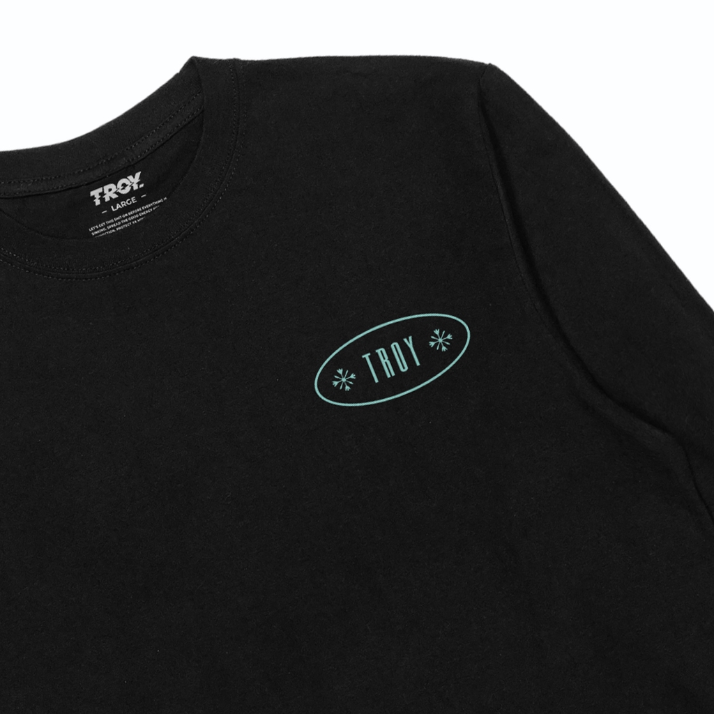 Troy Company Longsleeve Tshirt Black Global Sync - Kaos Hitam Lengan Panjang LSD 3438
