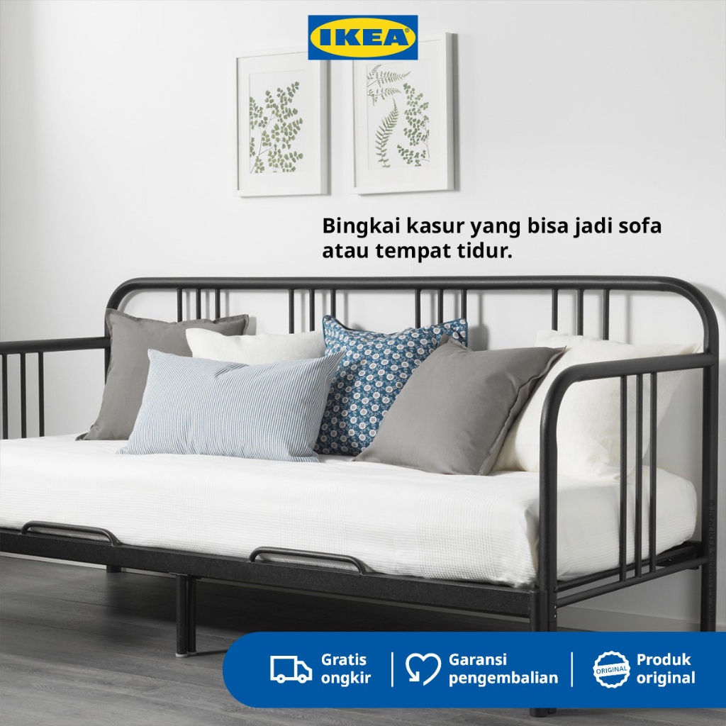 IKEA FYRESDAL Rangka Dipan 80x200 cm Hitam Bahan Baja
