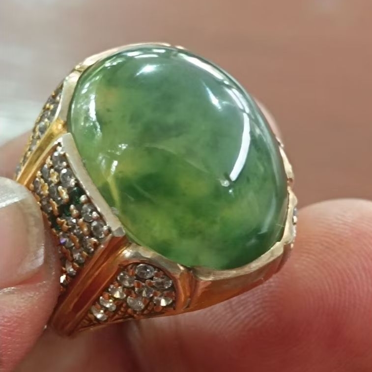 Idocrase lumut aceh ring perak