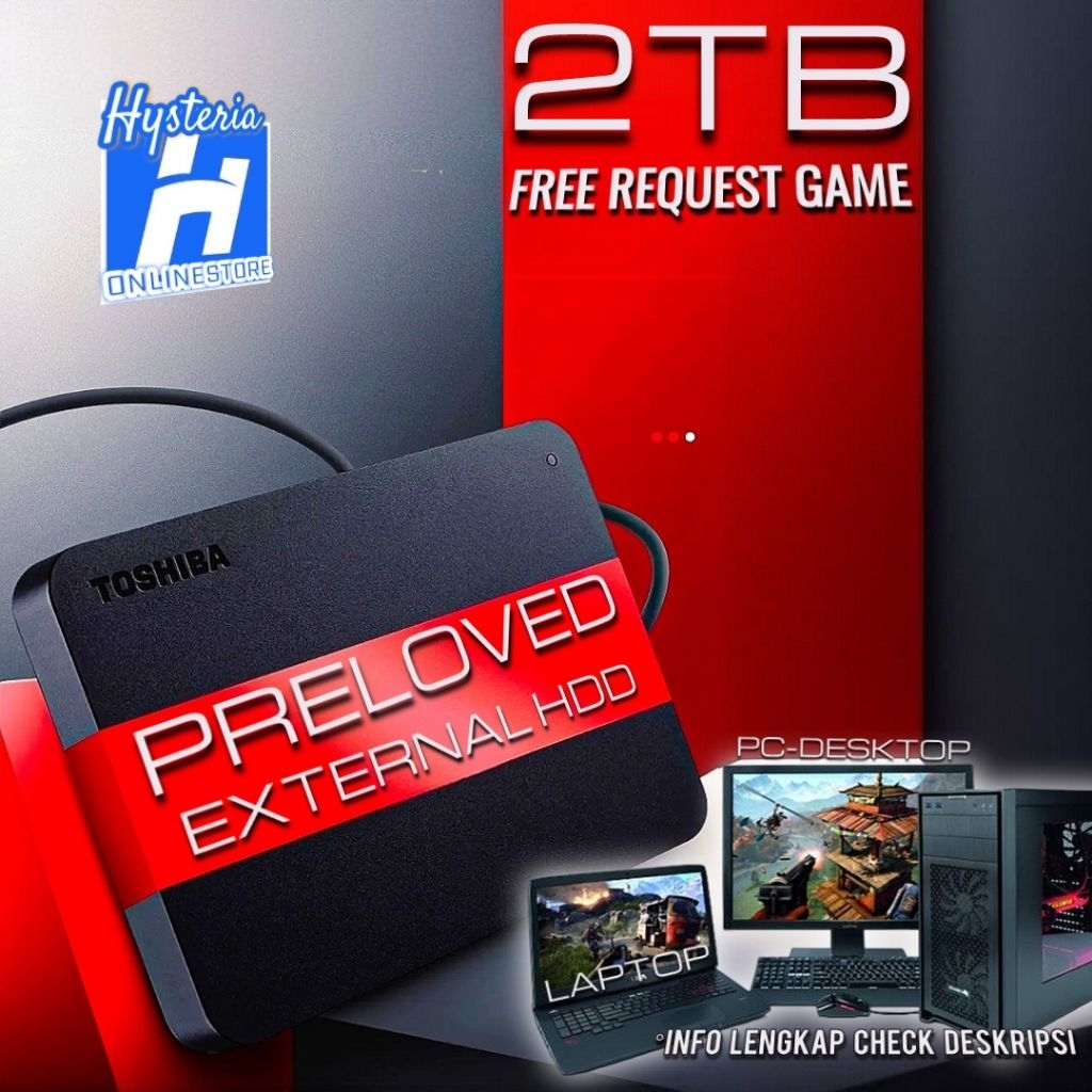 Hardisk Game 2Tb | Hardisk External for PC PS3 PS4 HDD PRELOVED