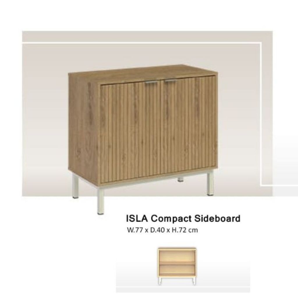 Lemari Kabinet ORBITREND ISLA Compact Sideboard Kaki Besi Minimalis