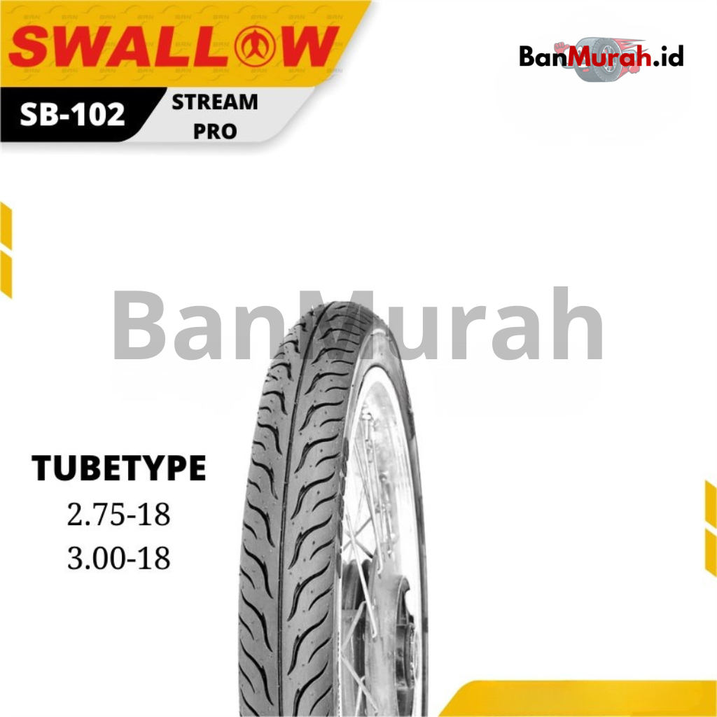 Ban Luar Motor Swallow SB-102 STREAM PRO UKURAN 275 300 Ring 18 TUBETYPE (NON TUBELESS)
