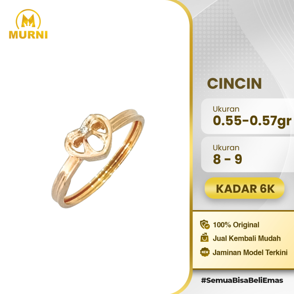 Cincin Ribbon Love Eternity 6K Murni Bekonang