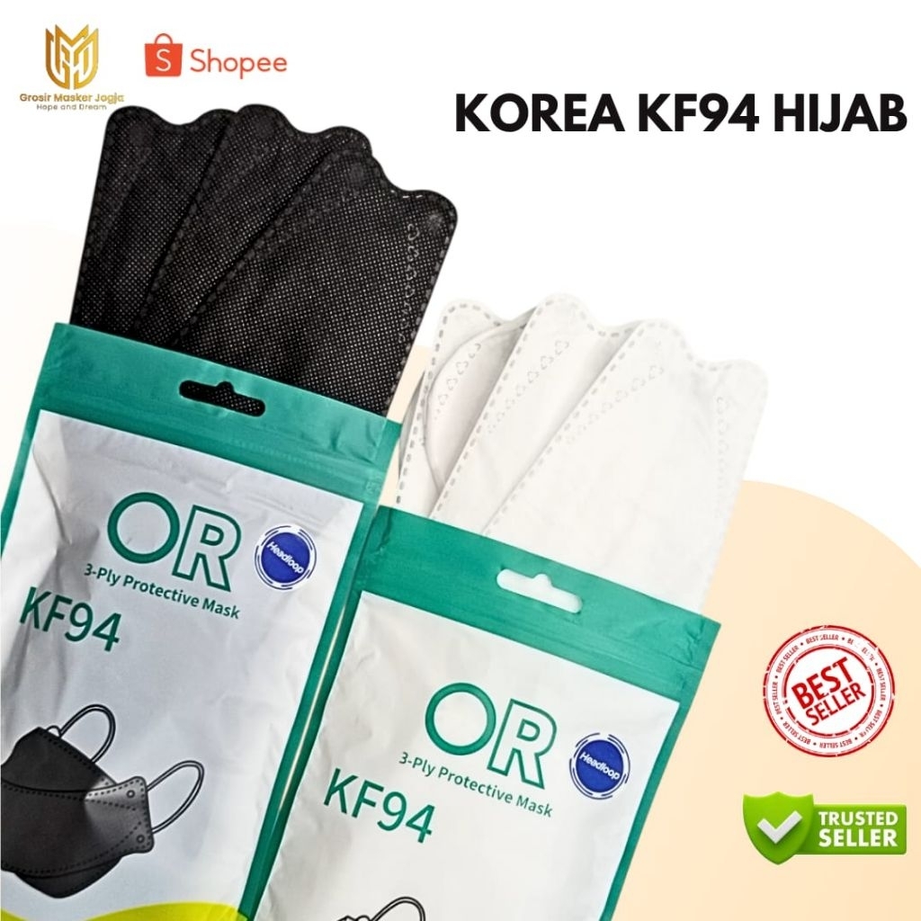 Masker KF HIJAB | Masker Hijab | KF94 Tali Hijab | KF KOREA HIJAB