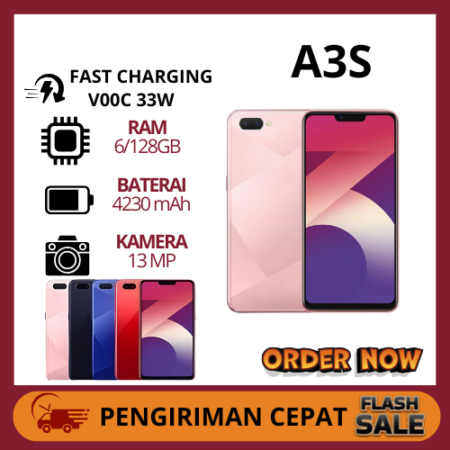 Promo HP A3S Ram 6/128GB Fullset Garansi 12 Bulan Bisa Cod