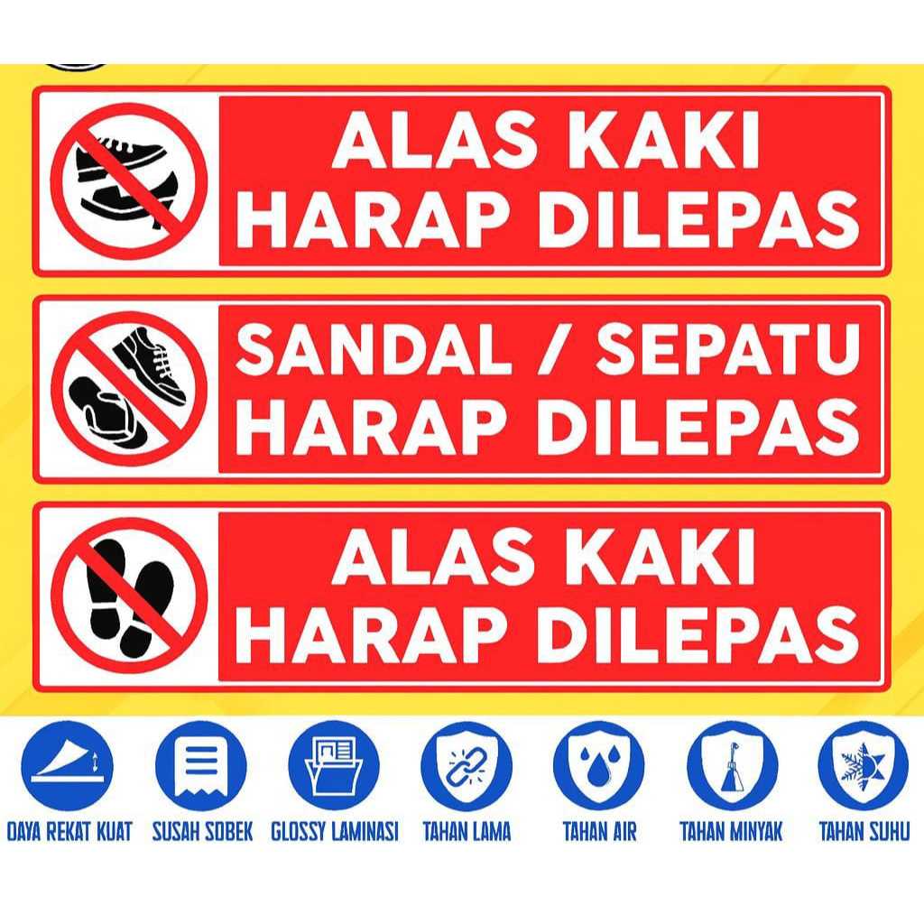 Stiker Alas Kaki harap di lepas / Stiker Alas Kaki / stiker batas suci