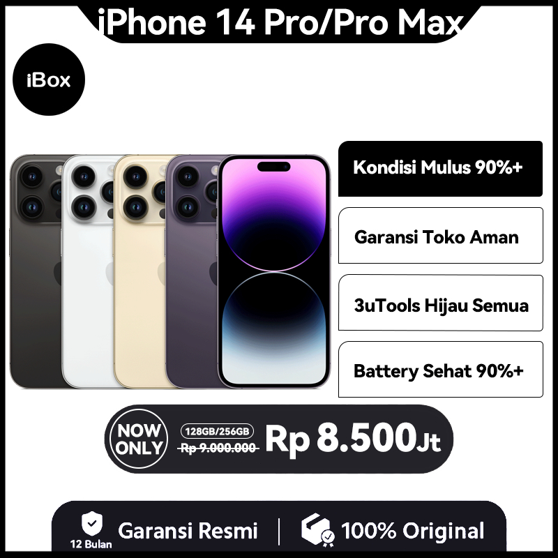 IP 14 Pro Max / IP 14 Pro Second  Original 100% inter Pro Max Normal 128GB 256GB Bekas