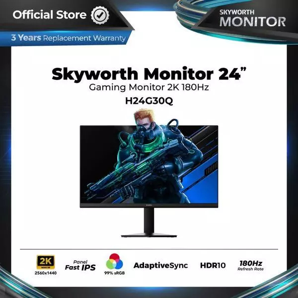 Monitor Gaming Skyworth 24 Inch H24G30Q / 27 Inch H27G30Q 2K 180HZ
