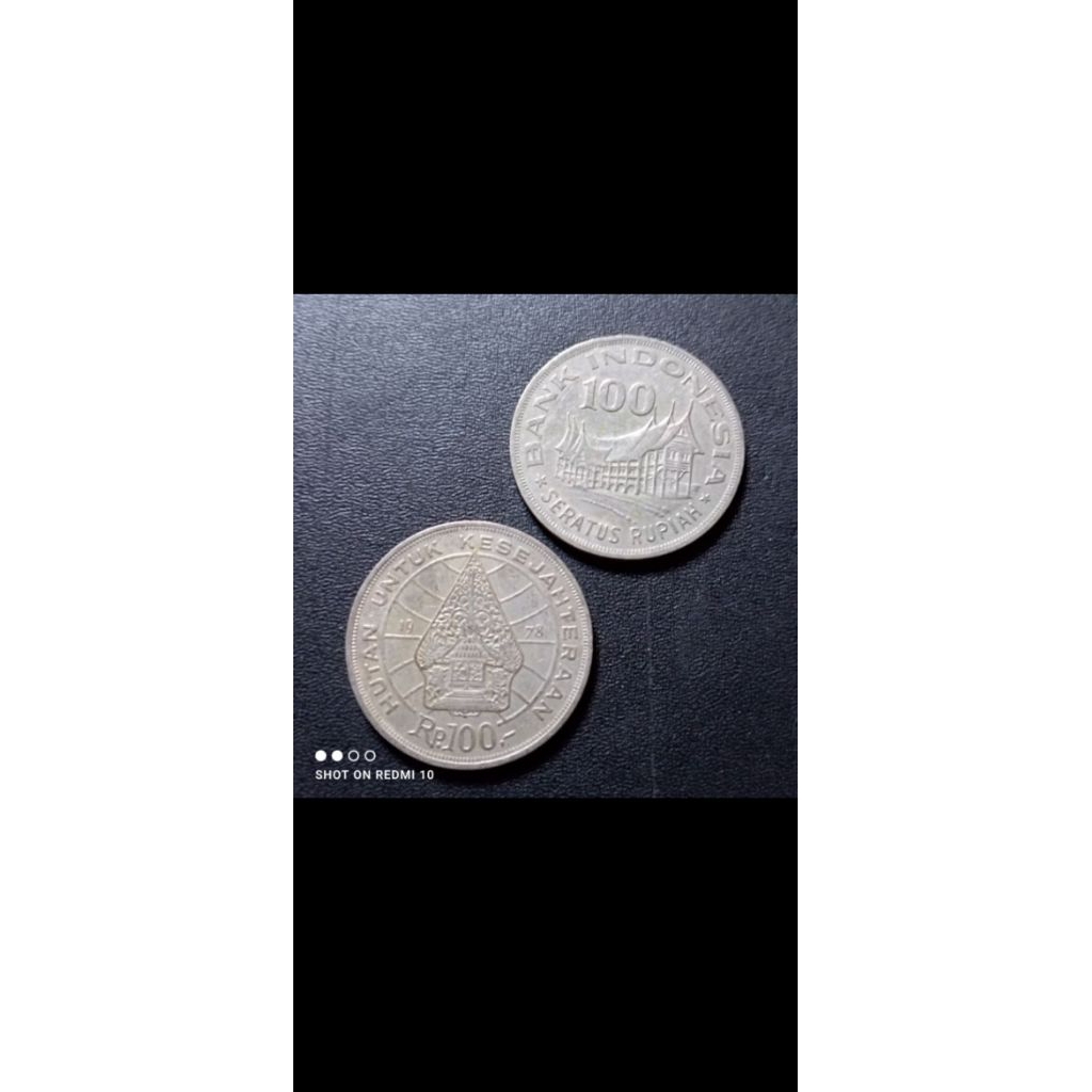 uang koin kuno 100 rumah gadang asli