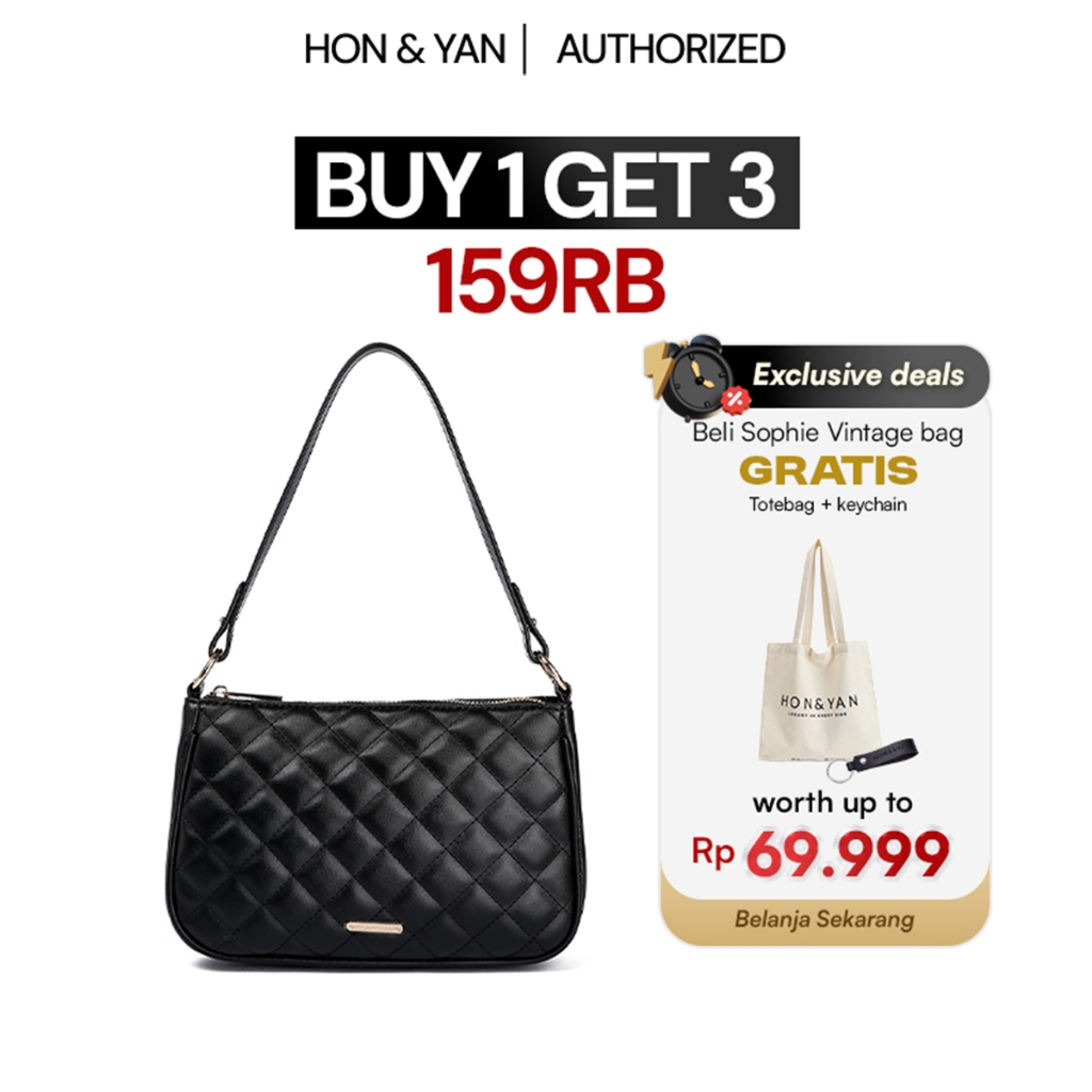 [BUY 1 GET 3] HONYAN Tas Selempang Wanita Import Ori - Sophie Vintage Shoulder Bag