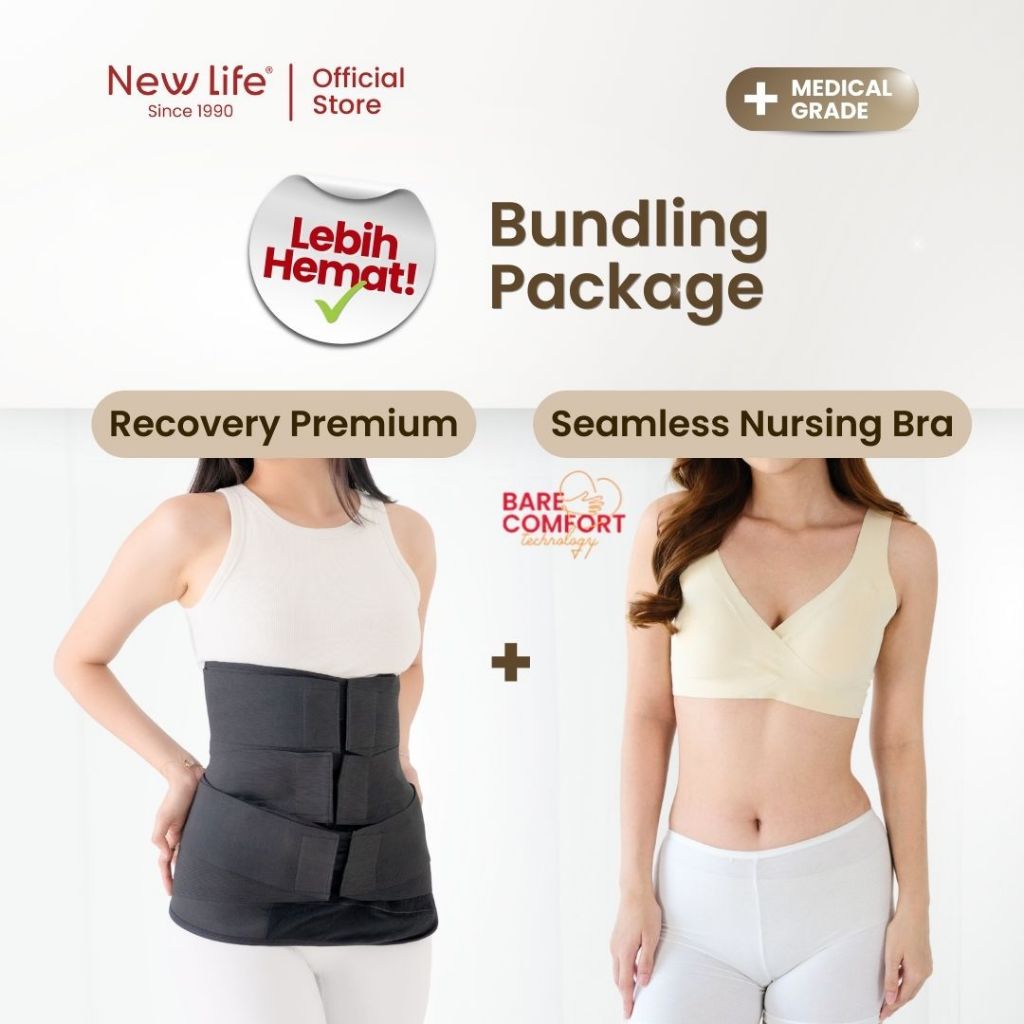 New Life Bundling Korset Recovery Premium Korset Melahirkan & Bra Menyusui Bare Comfort BH Menyusui 