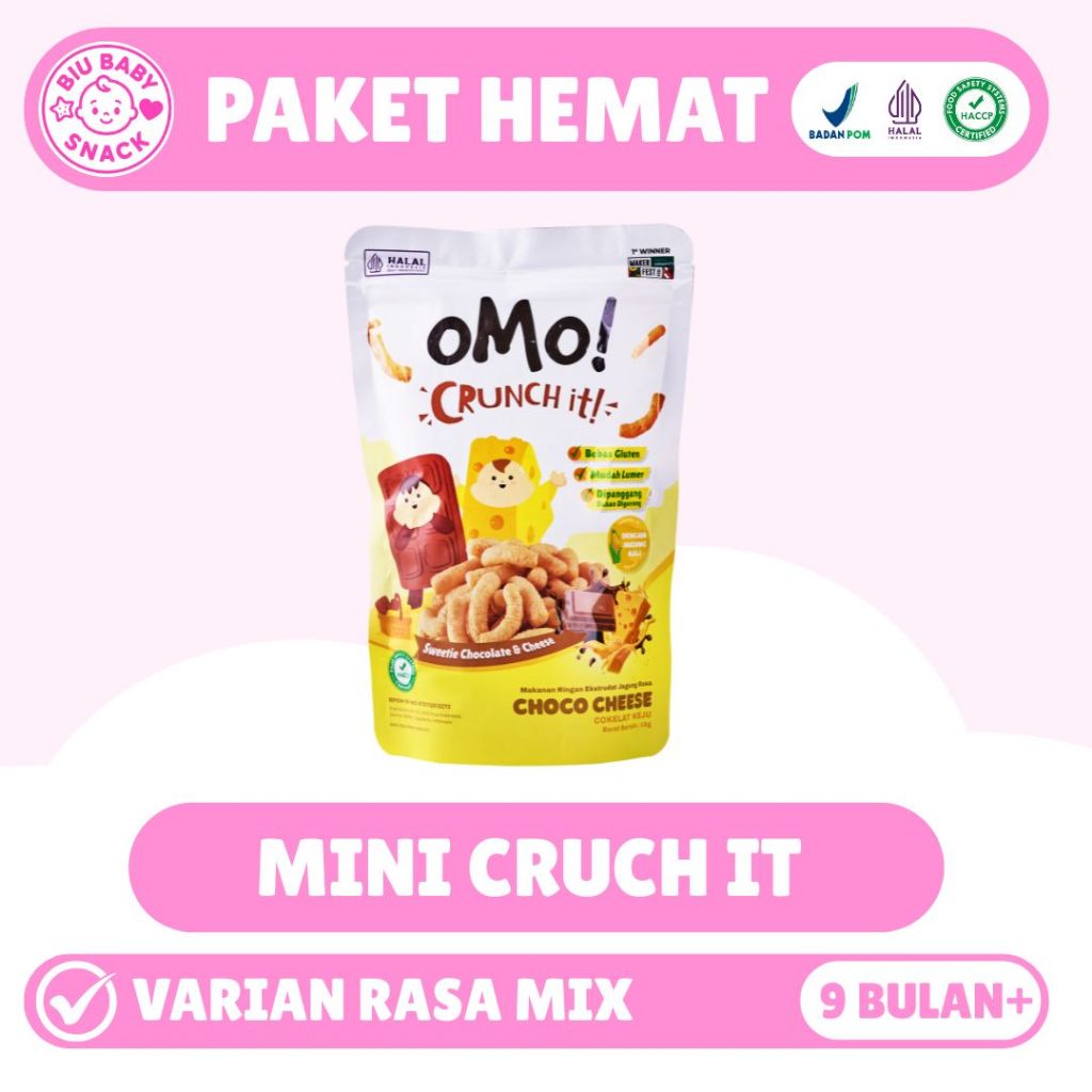 OMO MINI CRUNCH IT RASA CHOCO CHEESE || SNACK SEHAT GLUTEN FREE