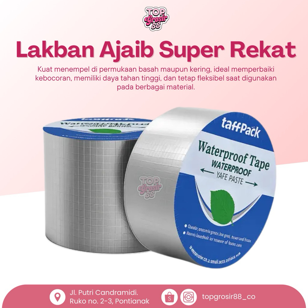 Lakban anti bocor, lakban perekat ajaib super kuat tahan air, waterproof tape