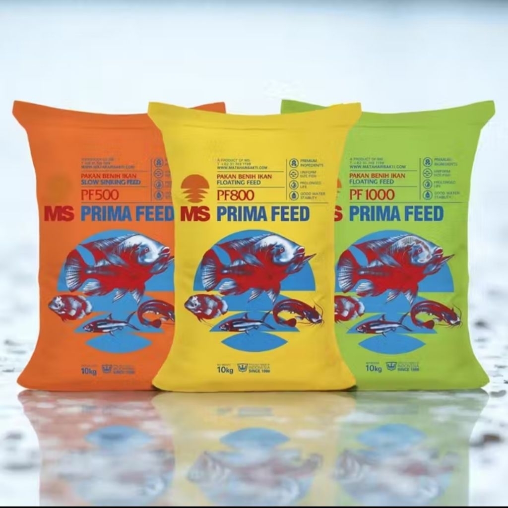 PRIMA FEED PELLET BENIH IKAN PF500/PF800/PF1000 PAKAN IKAN LELE NILA GURAMI PATIN 500.GRAM