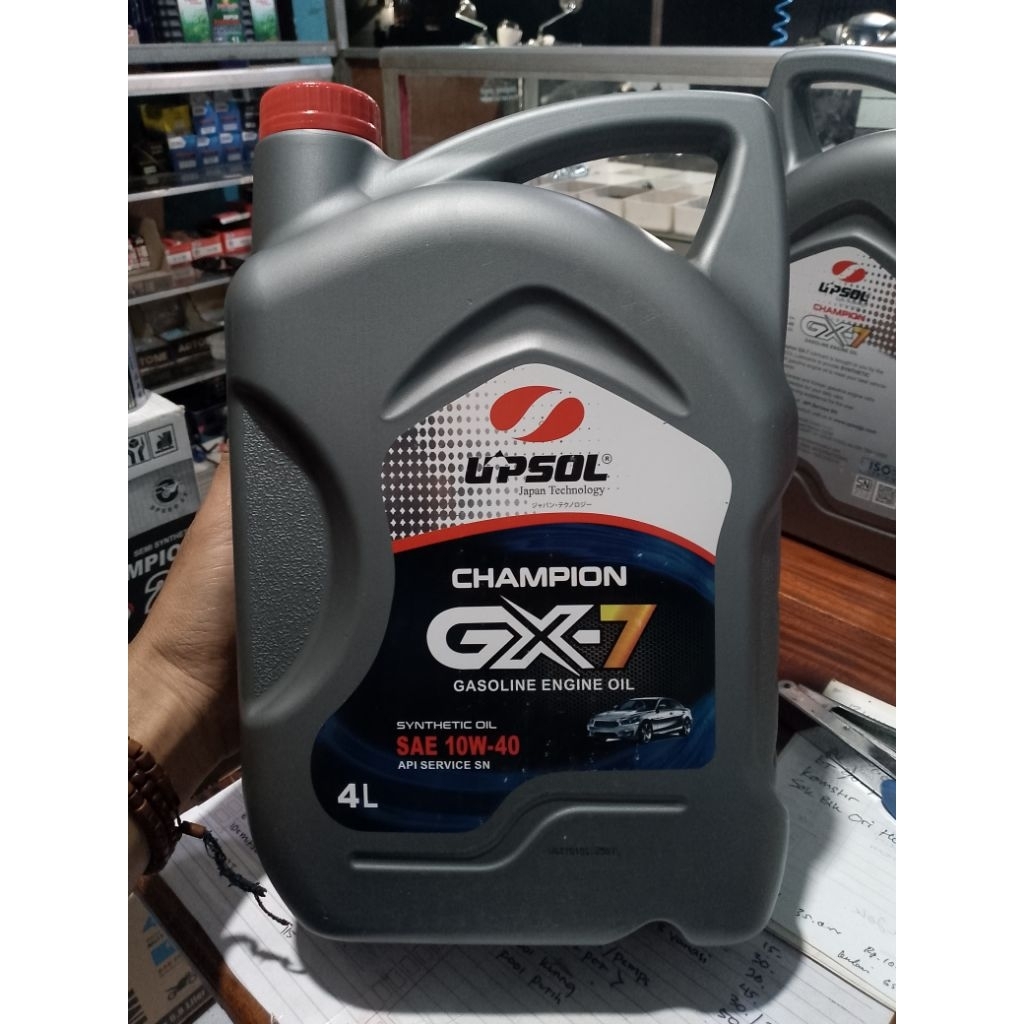 OLI MOBIL ISI 4 LITER UPSOL CHAMPION GX-7 SYNTHETIC OIL SAE 10W - 40 ORIGINAL 100%