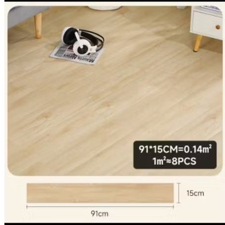 50cps lantai vinyl motif kayu ukuran 91 x 15xm, sticker lantai vinyl