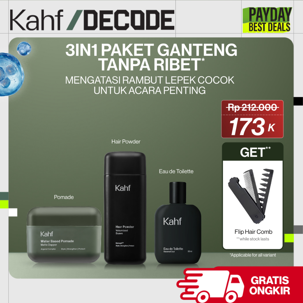 [SPECIAL KAHF DECODE : BUNDLE 3IN1 PAKET GANTENG TANPA RIBET] Paket Rambut On Point & Ready for Big 