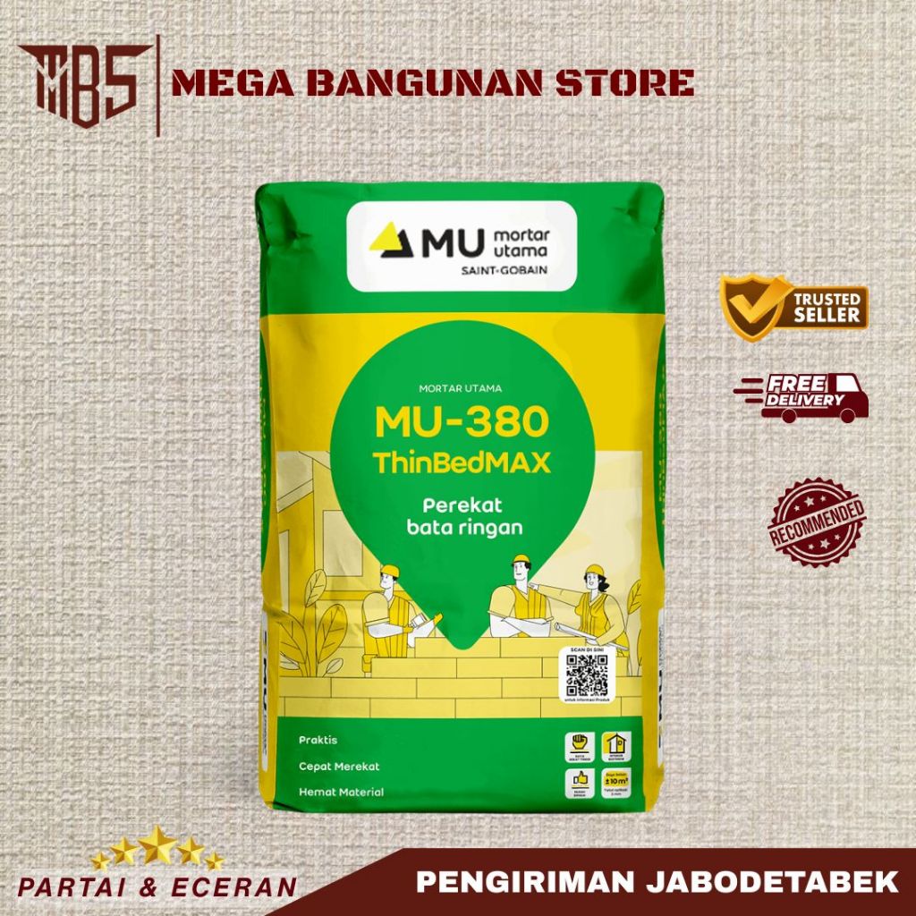 MU 380 MORTAR PEREKAT BATA RINGAN / Mortar Bata Ringan