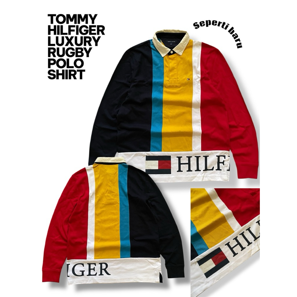 Tommy Hilfiger Luxury Rugby Polo shirt Size M fit L
