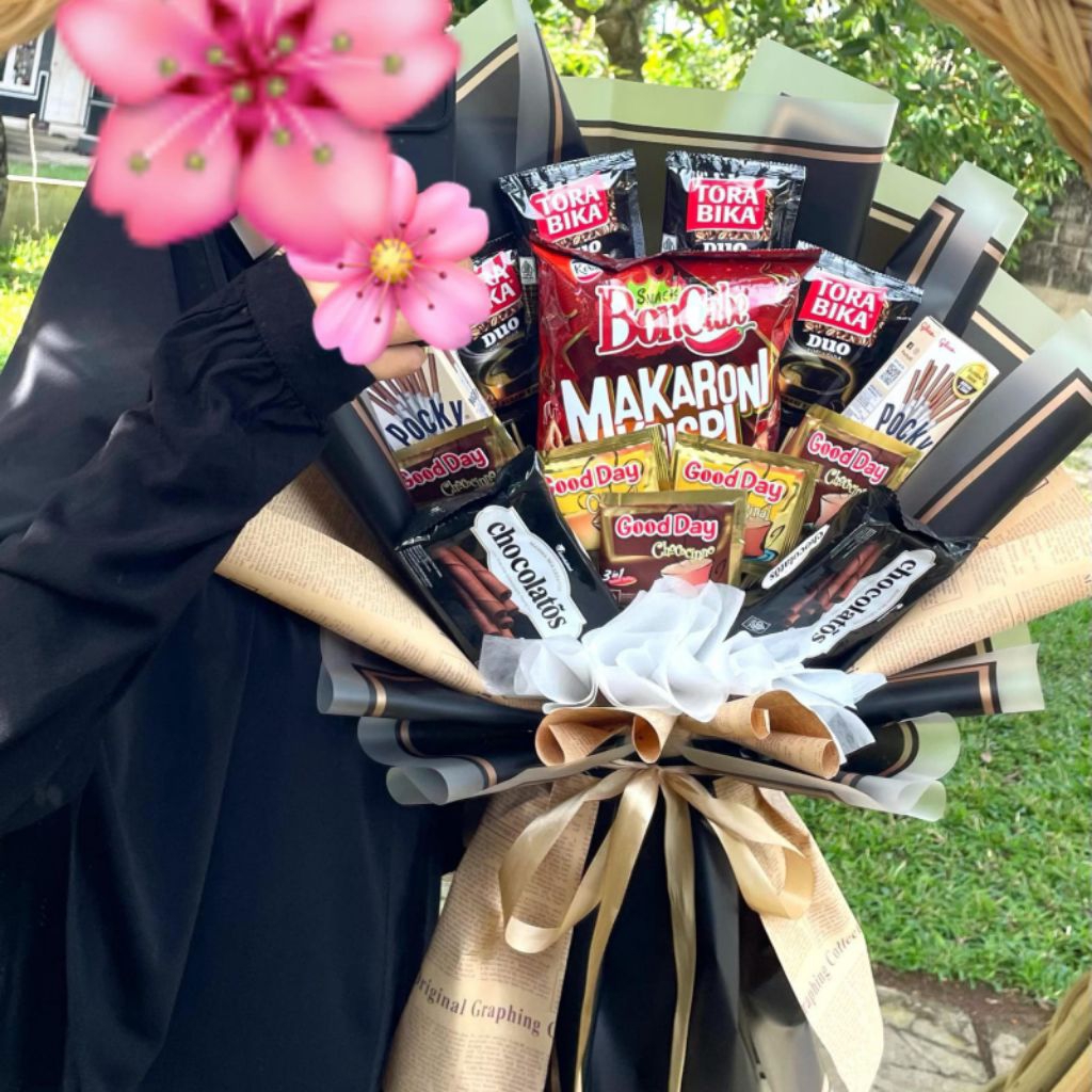 BungaGrosir - Buket Jumbo Makaroni Kopi Torabika Good Day Pocky Chocolatos
