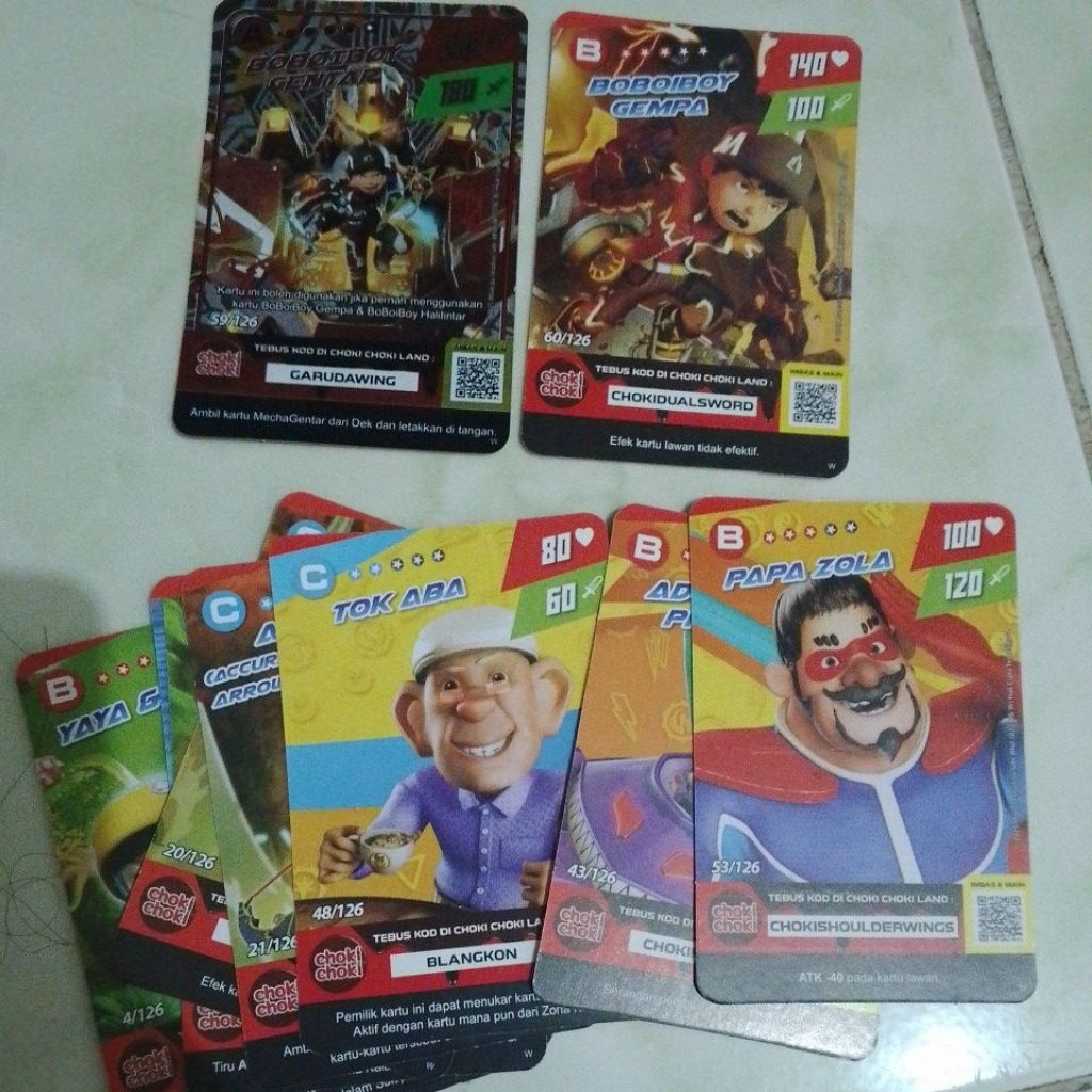kartu boboiboy monsta galaxy choki choki