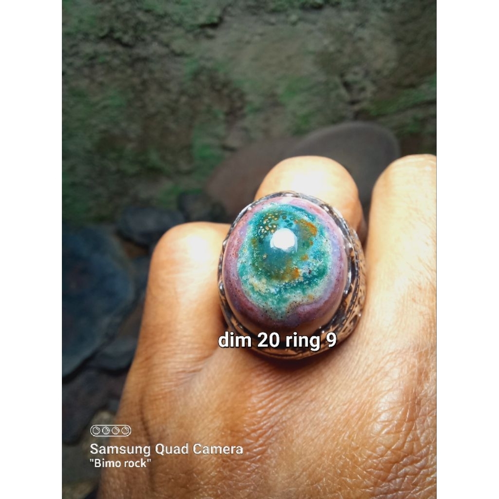 cincin batu akik pancawarna puser bumi unik antik Klawing