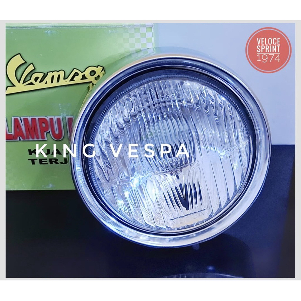 Reflektor lampu depan vespa veloce sprint 1974 VEMSA headlamp vespa bagol 74