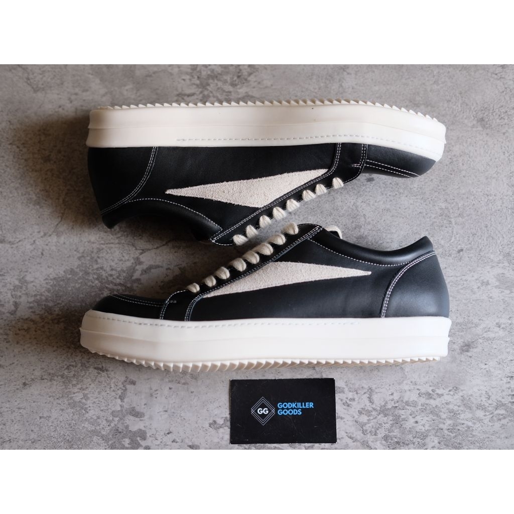 Rick Owens Vintage Old Skool Sneaker Black Calfskin Strobe DRKSHDW Authentic GK